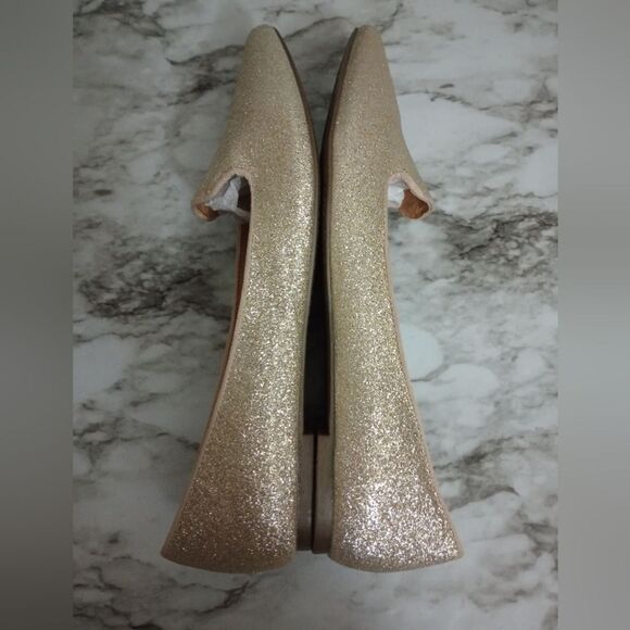 Report Gold Glitter Shimmer Pointed Toe Flats Size 8.5 - Picture 3 of 9